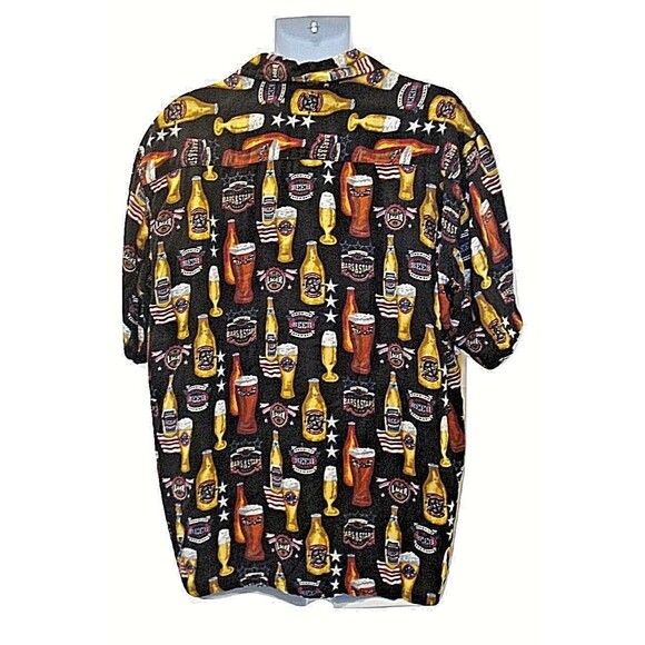 C&B Sport Camp Shirt Beer Themed  Button Front Short Sleeve Mens Size L - Picture 4 of 4
